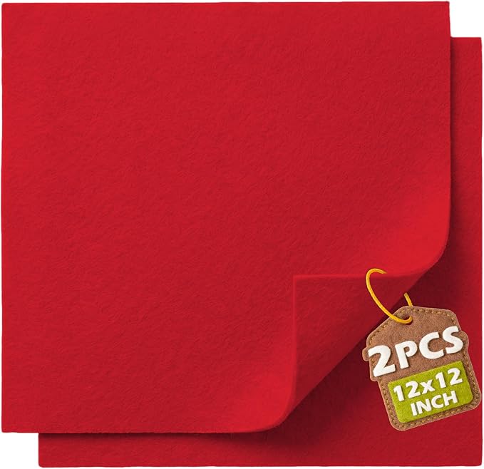 Red Soft Felt Sheets for Crafts, 1.6mm Thick, Handmade Crafts, DIY Projects