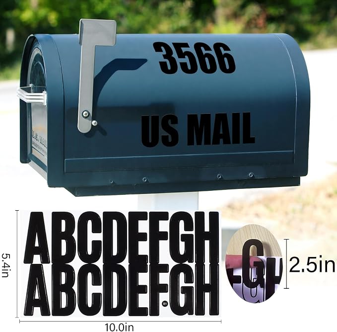 400 Pcs 24 Sheets Letter Stickers, Self Adhesive Waterproof 2.5 Inch Mailbox