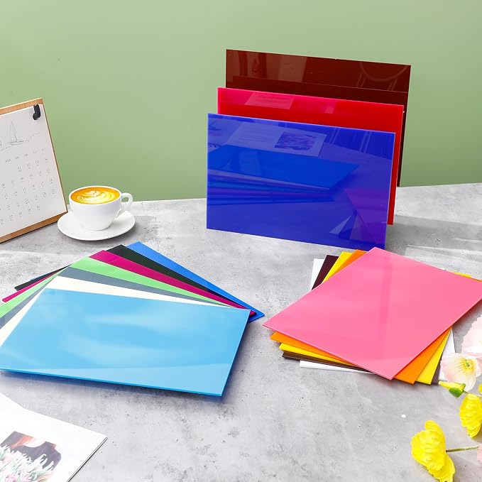 Geetery 30 Pack Colored Acrylic Sheets 1/8" Thick