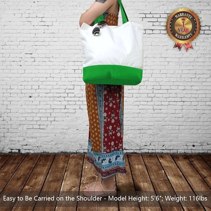 TOPDesign 3-Pack Super Strong Large 12oz Cotton Canvas Tote Bags, Reusable