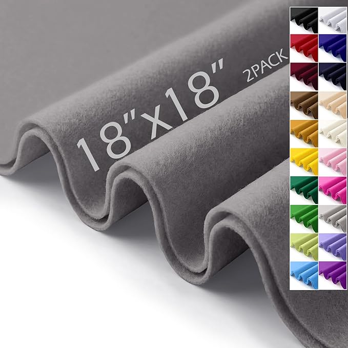 Felt Fabric Sheets 18" x 18" 1.6mm Soft Craft Felt, Dark Grey | Soft Precut