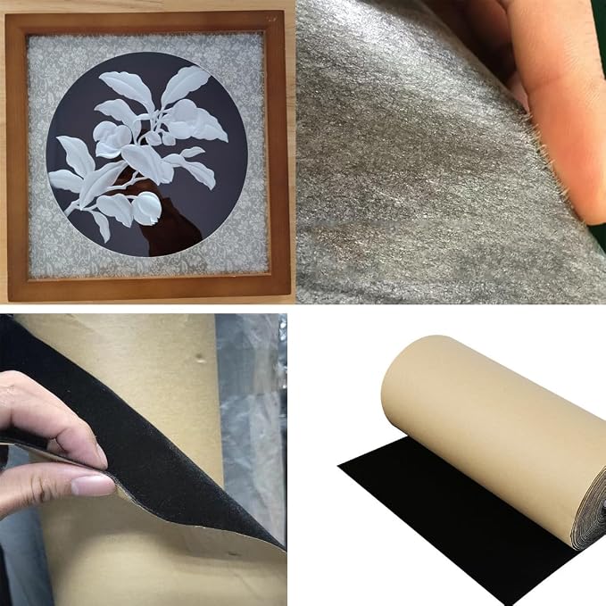 Self Adhesive Sheets Peel and Stick Velvet Flock Soft Velvet Drawer Liner DIY