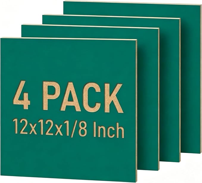 4 Pack Green Basswood Sheets for Crafts, DIY Ornaments & Architectural Models