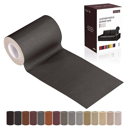 Leather Repair Patch Tape, Dark Brown 3 x 61 Inches Self Adhesive Leather