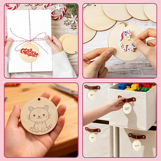 FSWCCK 50 PCS 3 Inch Wood Circles