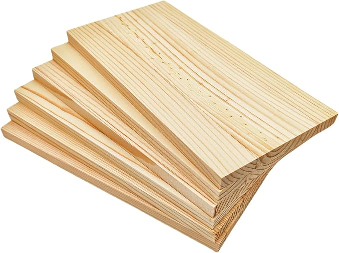6PCS Rectangle Wood Boards Unfinished Wood Blocks