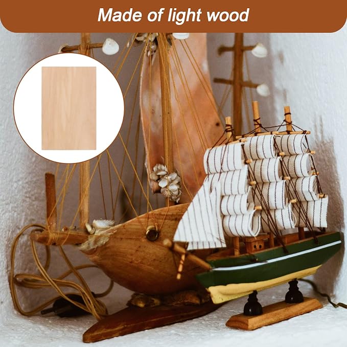 20 Pack 12 x 8 x 1/8 Inch Basswood Sheets, Rectangular Plywood Balsa Wood Sheet