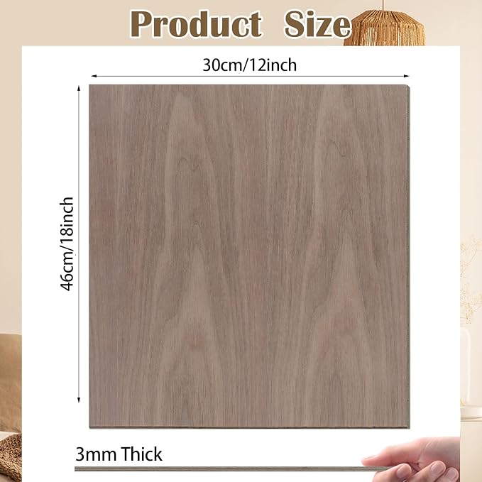 24 Pcs Walnut Unfinished Wood Craft, School DIY Projects, CNC Cutting, and Wood