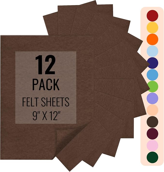 IONTACH 9" X 12" Felt Fabric Sheets 1.6mm Thick | Soft Felt