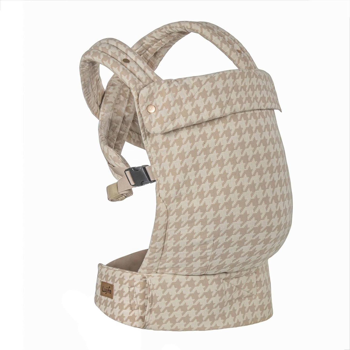 Baby Carrier for Newborns to Toddlers, 2025 Upgraded Houndstooth Adjustable Soft Cotton Linen Carrier, 4-in -1 Lightweight Front and Back Ergonomic Baby Holder Carrier