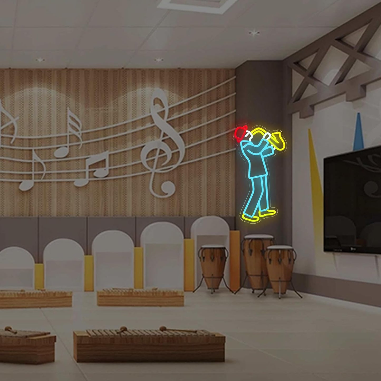 Jazz Neon Sign Musicians Neon LED Music Decoration - Jazz Light Sign, Perfect Music Themed Gift