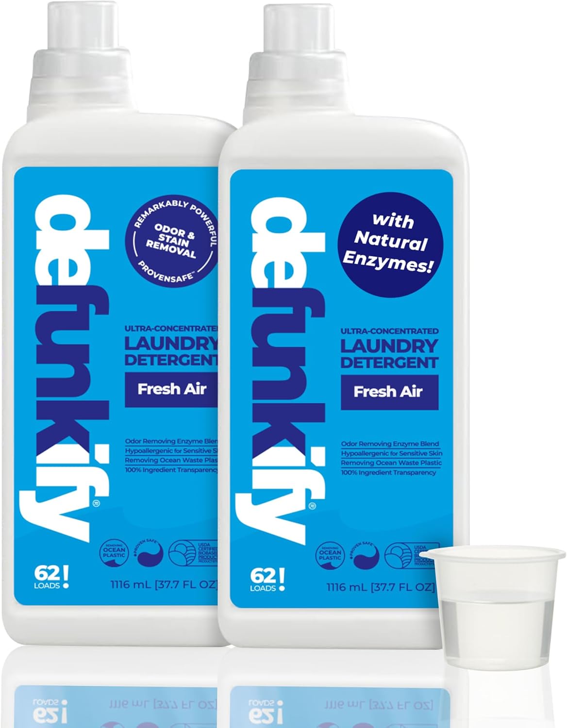 Laundry Detergent 124 Load. Crisp, Clean 'Fresh Air' Essential Oil Liquid Laundry Detergent Washing Soap for Sensitive Skin. ProvenSafe™ Cleaning Supply w/Odor & Stain Remover for Outdoor Gear