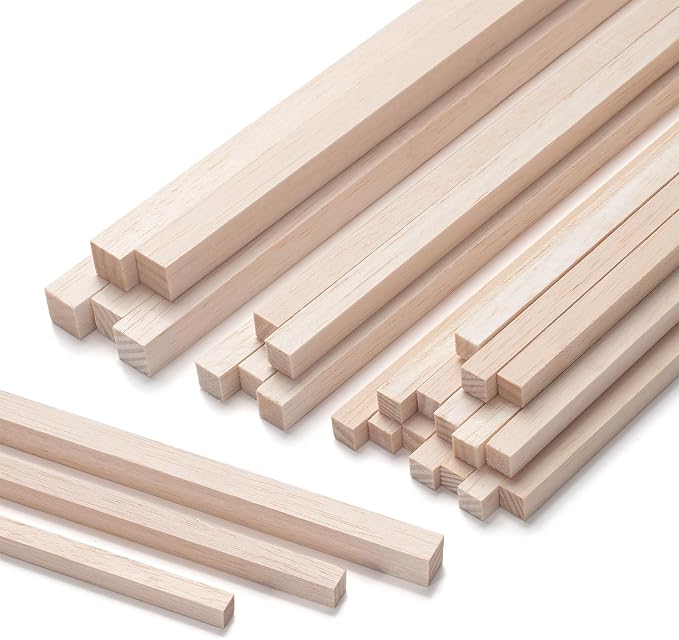 Balsa Wood Sticks, Unfinished Wooden Sticks