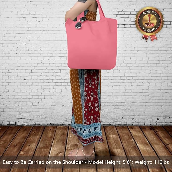 TOPDesign 3-Pack Super Strong Large 12oz Cotton Canvas Tote Bags, Reusable