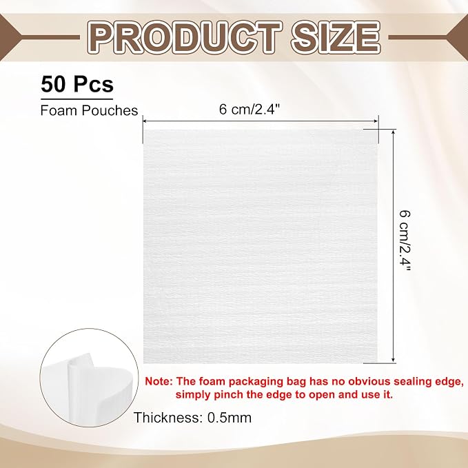 uxcell 50 Pcs Cushion Foam Pouches, Photo Frame