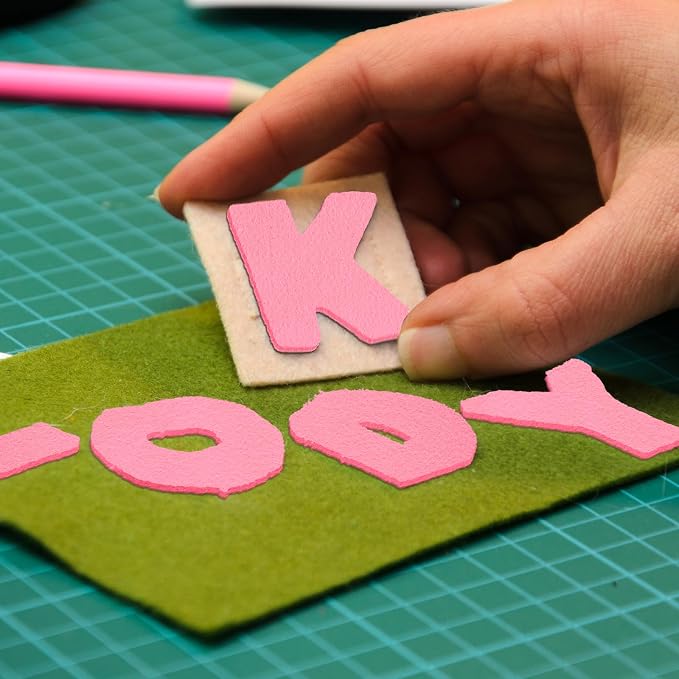 CHRORINE 10 Pcs Pink Felt Fabric Sheets Self Adhesive Felt Sheets 8 x 12 Inches