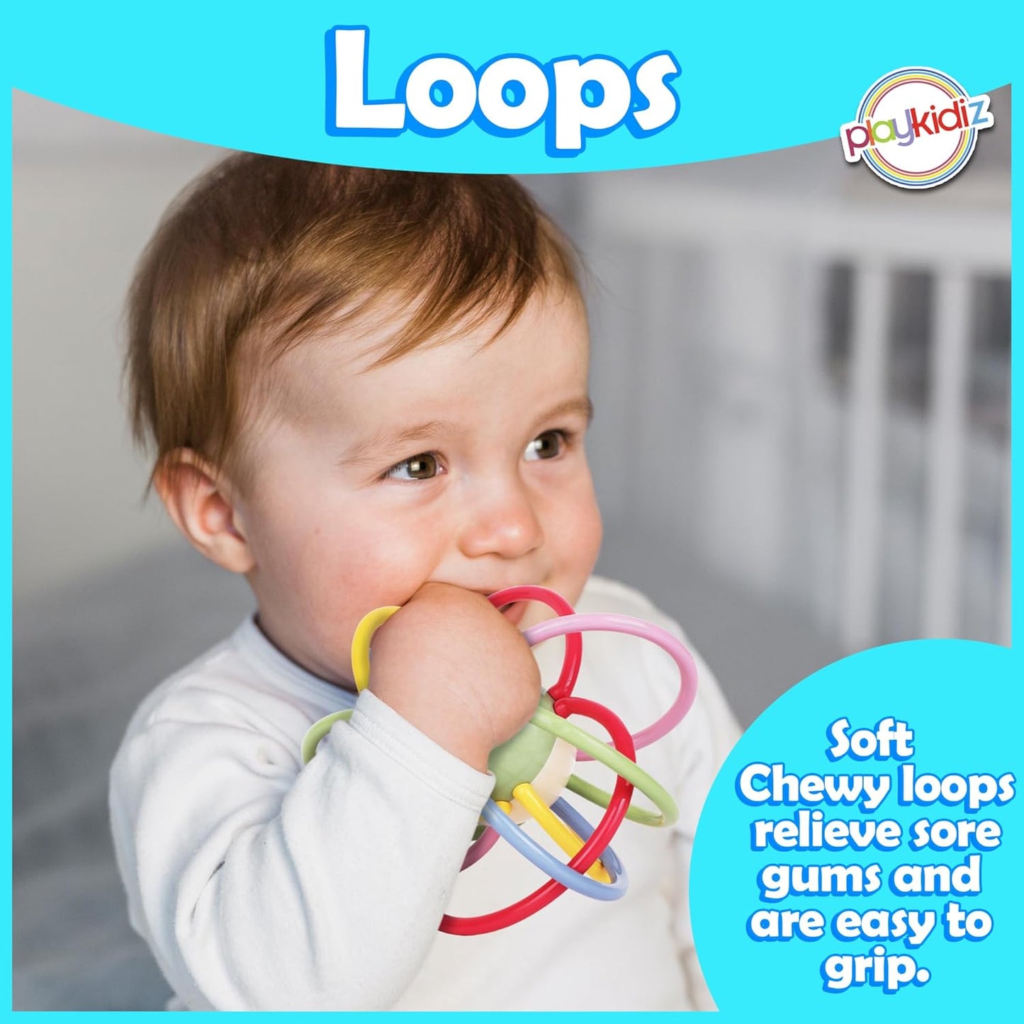 Rattle & Sensory Teether Toys for Babies, Multicolour Soft Teething Tube, Easy to Clean, Developmental Baby Toys 0-6 Months