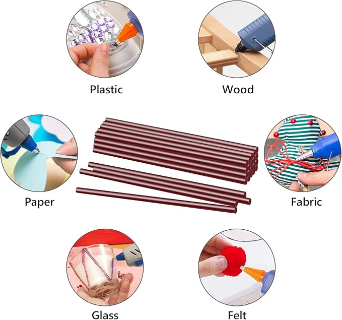 Manarty Wine Red Hot Glue Sticks, All Temperature Adhesive EVA Glue Sticks