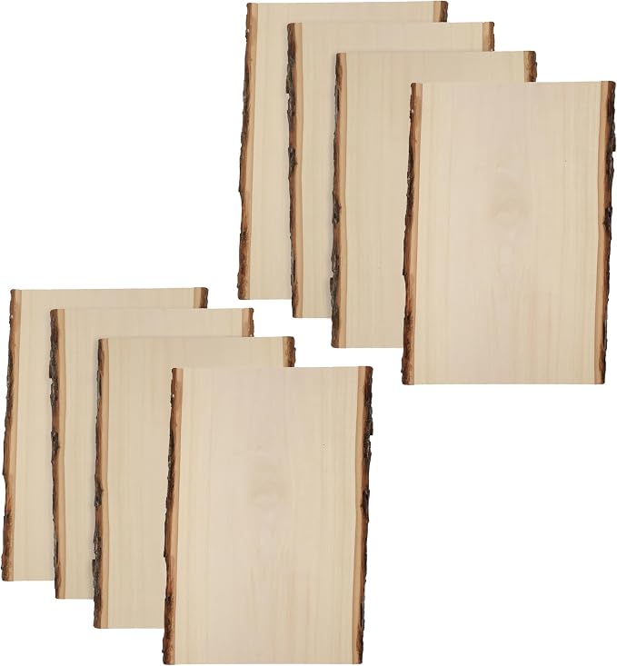 Foggy Bottom Woodworks LLC Premium Basswood Live Edge Wood Planks, Value Pack
