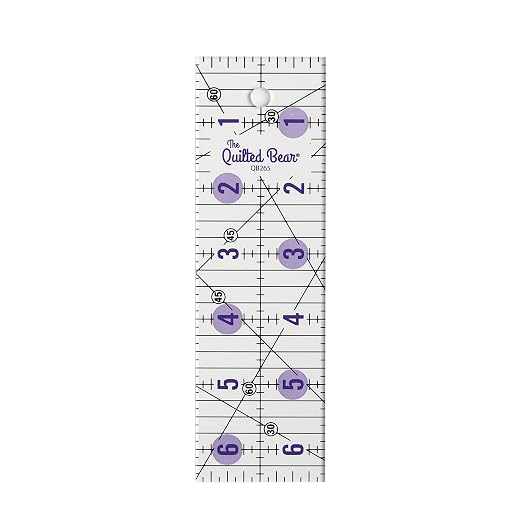 The Quilted Bear Rectangular Acrylic Quilting Ruler, Precise Bold Lines