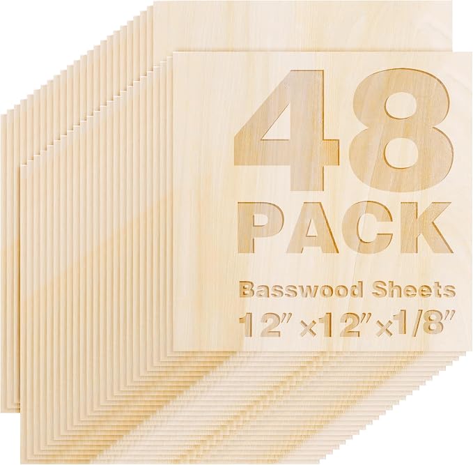 Basswood Sheets 12"x12"x1/8", 3mm Basswood