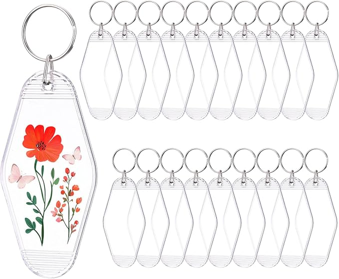 Yoption 20pcs Blank Motel Keychain Bulk