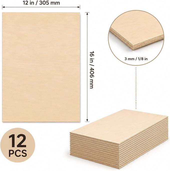 3mm Basswood Sheets 1/8 Inch