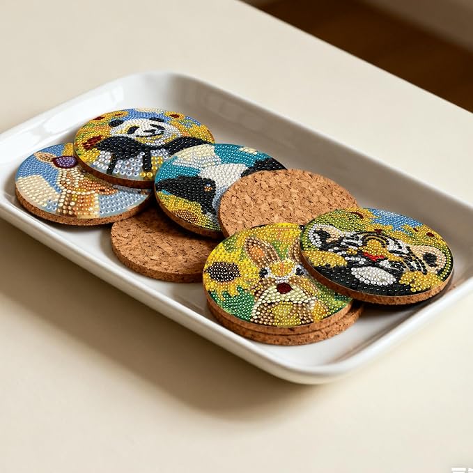 DOZEEZOP 8-Pack Diamond Art Coaster Kit
