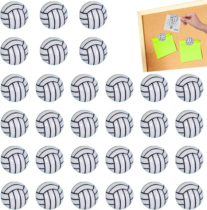 35 Pack Sport Ball Push Pins Volleyball Thumb Tacks Mini Cute Volleyball