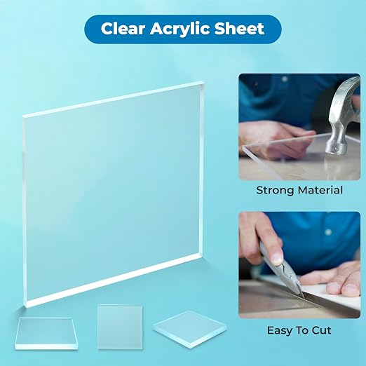 Acrylic Plexiglass Sheet 1/2 Inch Thick – 48" x 48" Clear Plastic Board