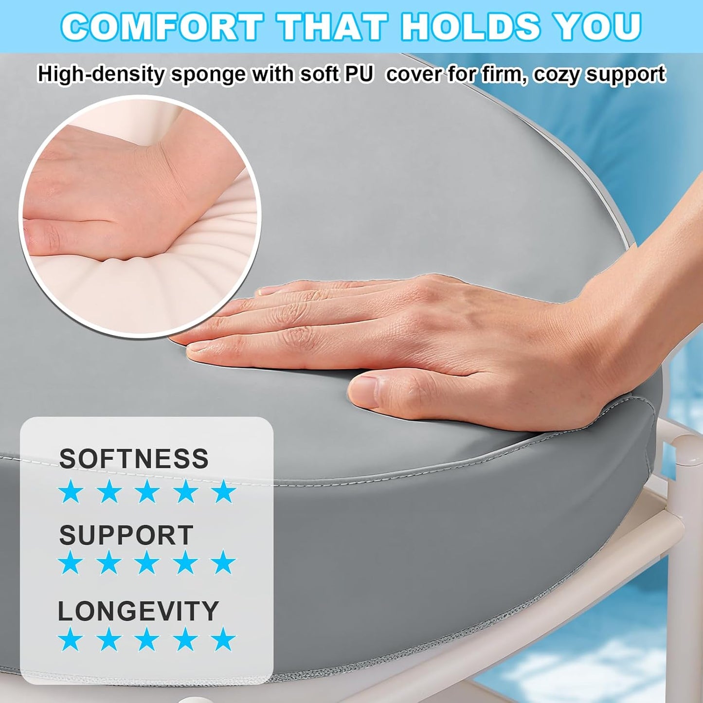 Baby Diaper Changing Pad, Wipeable Baby Changing Pad for Dresser, Contoured Waterproof Changing Pad with PU Cover, Non-Slip Safety Belt & Bottom, Portable, Lightweight