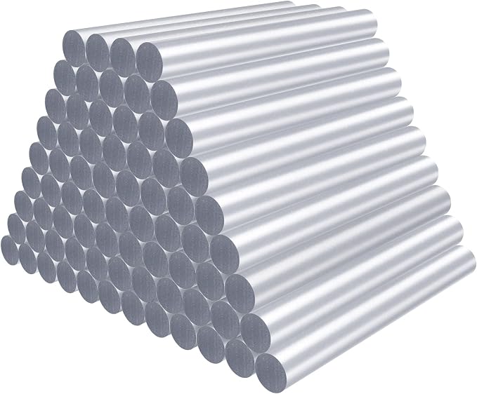 72 Pack 0.43x4 Metallic Silver Hot Glue Sticks Bulk, Hot Melt Glue Sticks