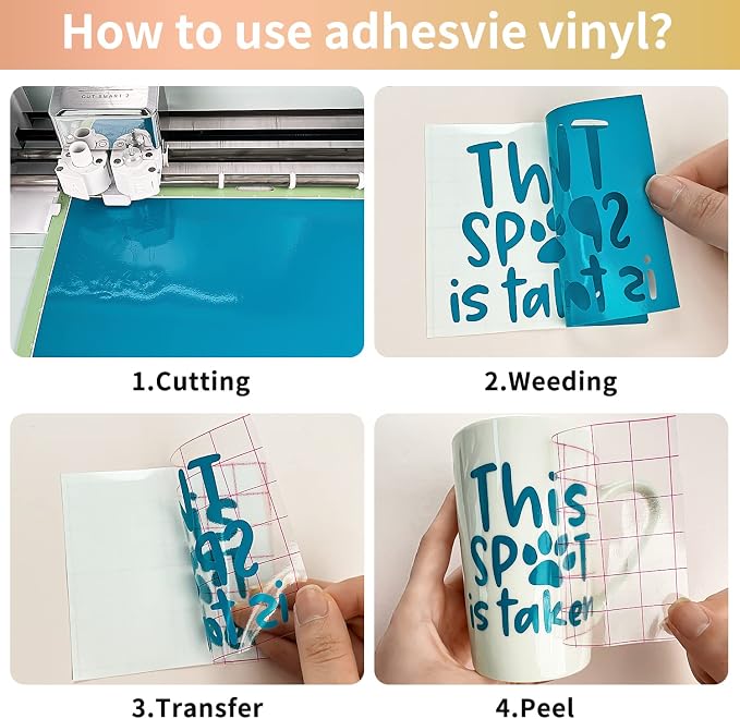 Bright Idea Permanent Vinyl, 70 Pack 12 "x 12" Vinyl Sheets Compatible