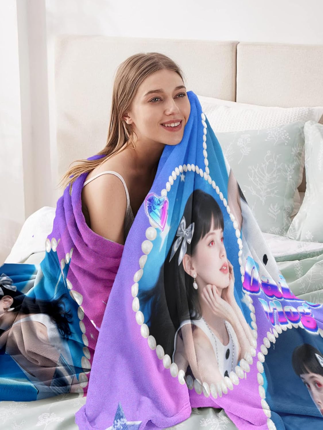 Personalized Photo Blanket Gifts for Couple Custom Flannel Blankets with Photos Pictures Text Customized Mother's Day Birthday Gift for Grandma Wife