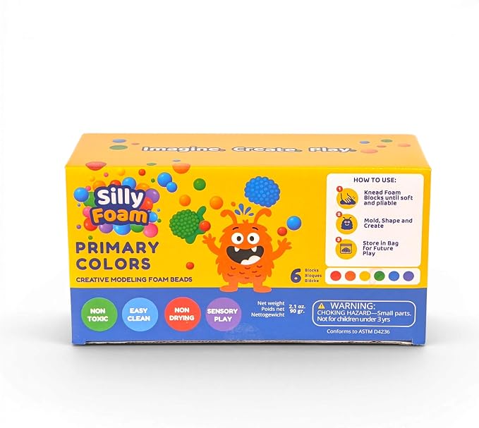 Silly Foam, Creative Modeling Foam Beads, Easy Clean Up, Arts & Crafts