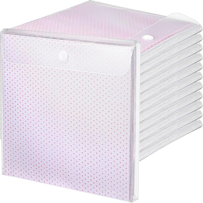 Henoyso 36 Pcs 12 x 12 Scrapbook Paper Storage Organizer Top Loading Plastic