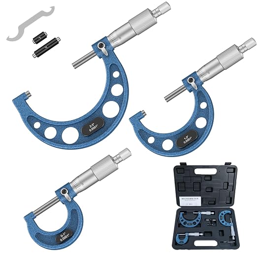 HDLNKAK Outside Micrometer Set, 0-3" Machinist Micrometer, 0.0001" Graduation