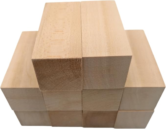 10PCS Basswood Carving Blocks, Whittling Wood Carving Kit, Unfinished Wooden