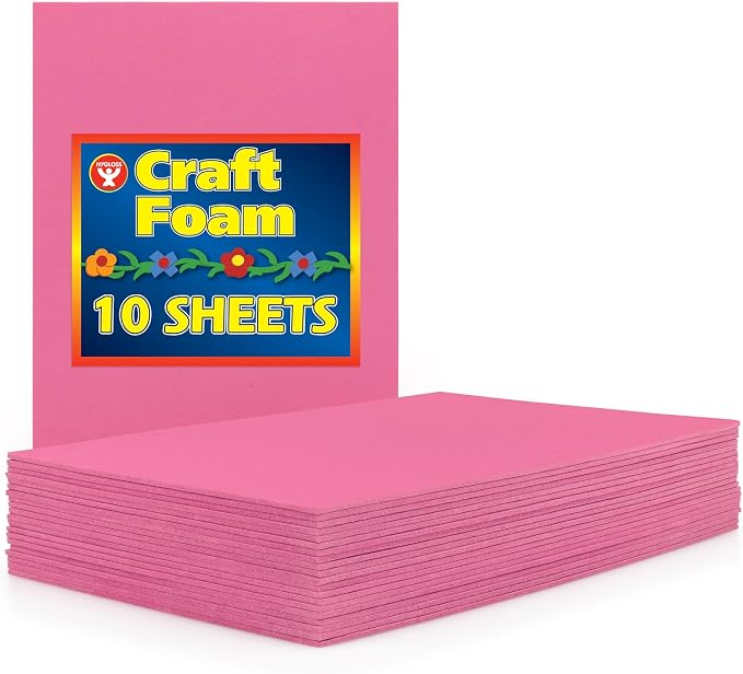 Hygloss Sheets Colorful Foam for DIY Arts & Craft, 12” x 18”, 10 Piece