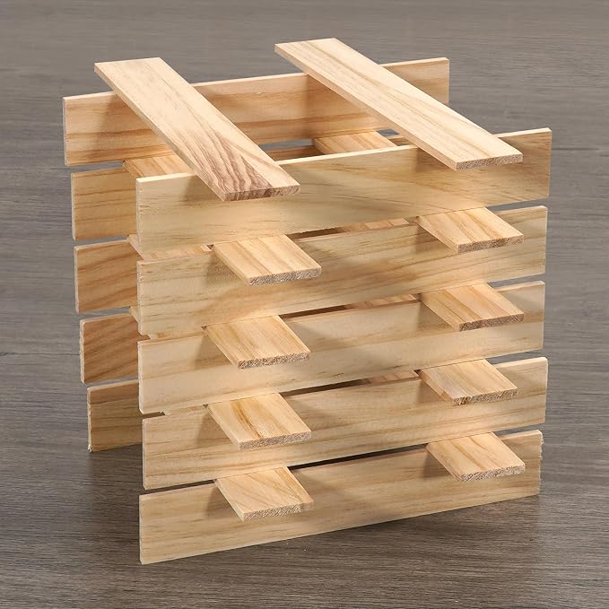 Wood Strips Slats for Wall, Square Wooden Dowels for Crafts 1/8"x 1" x 6"