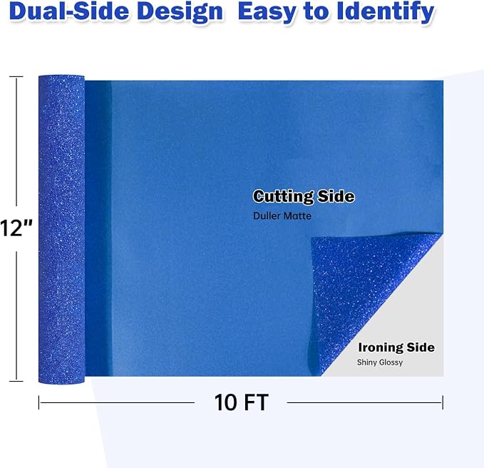 TUMIYA Blue Glitter Heat Transfer Vinyl HTV Roll