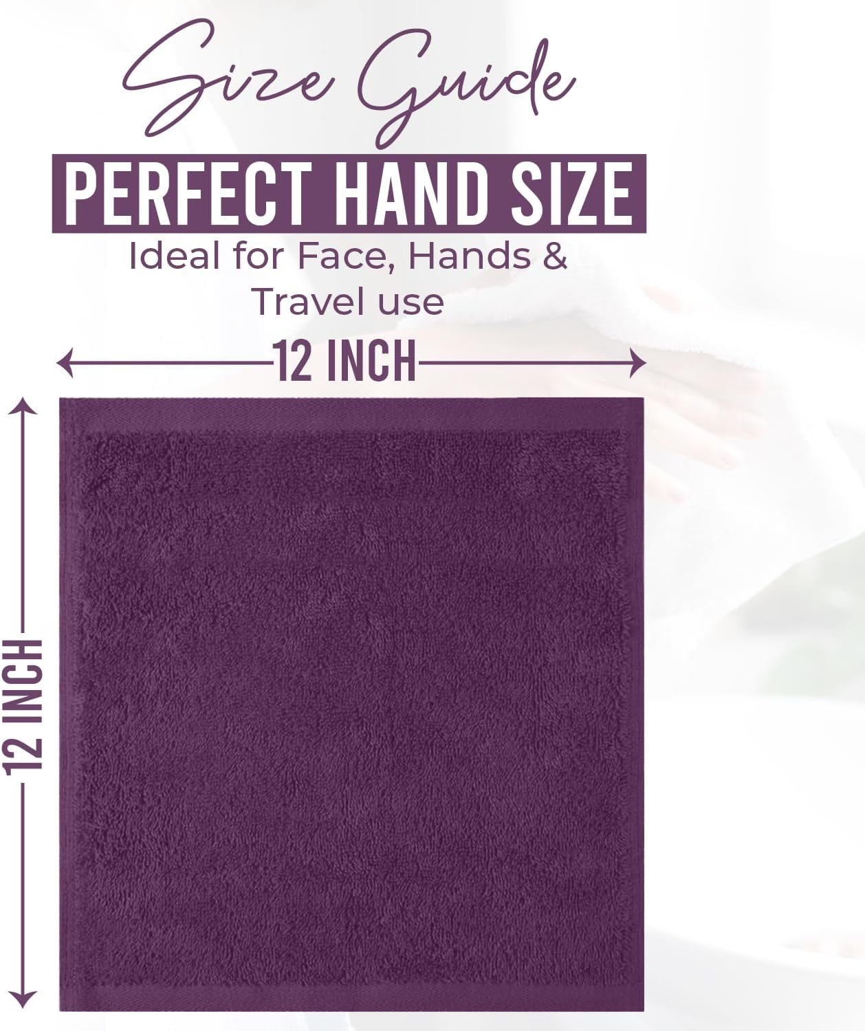 DAN RIVER 100% Cotton Wash Cloths 12 Pack [12x12] Soft & Absorbent wash rag, Gym, Hotels & Spa Perfect for Everyday Use Fingertip Towels, Purple Passion