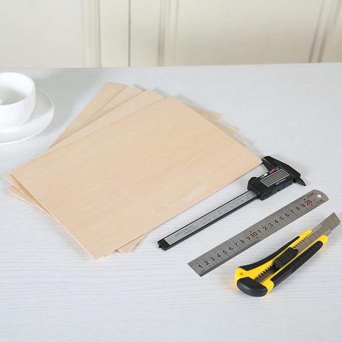 20 Pieces Basswood Sheet, 1/16 x 12 x 8 Inch Thin Plywood Wood Sheets