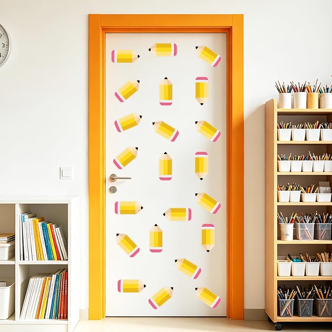 54Pcs Pencil Cutouts Pencil Name Tags, Classroom Pencils Themed Bulletin Board