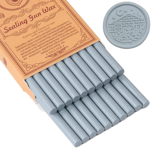 Gray Sealing Wax Sticks, WASOHLING 20Pcs Glue Gun Wax Seal Sticks