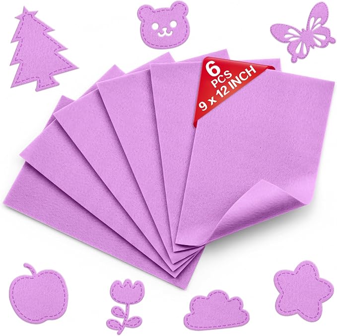 Amethyst Soft Felt Sheets for Crafts, 1.6mm Thick, Kids' Crafts, DIY Projects