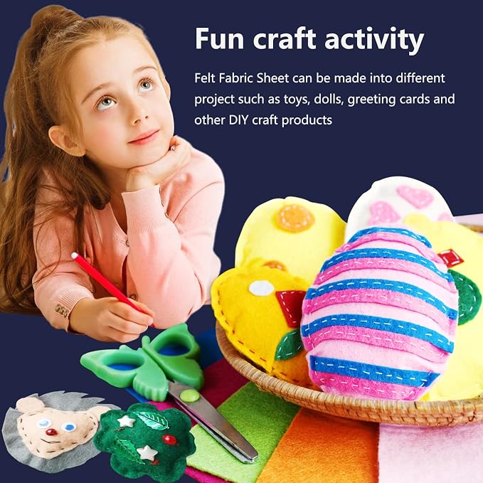 Jtnohx Color Felt, Soft Felt Sheets, 1.4mm Thick 8"x12" Handicraft Felt Fabrics