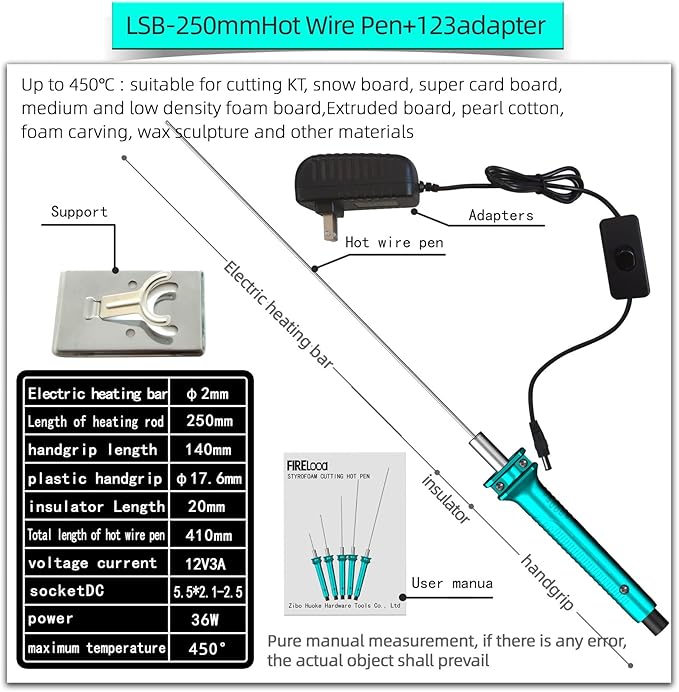 Hot Wire Pen, Electric Hot Wire Cutter Pen 25cm, Styrofoam Cutting Hot Pen Hot