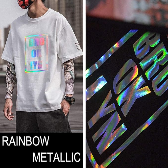 Holographic Rainbow Silver Foil HTV Heat Transfer Vinyl