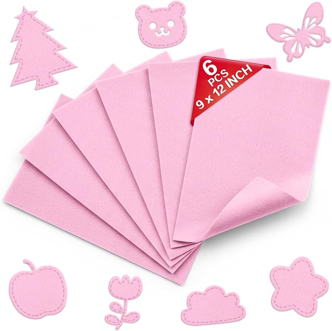 Baby Pink Soft Felt Sheets for Crafts, 1.6mm Thick, Kids' Crafts, DIY Projects